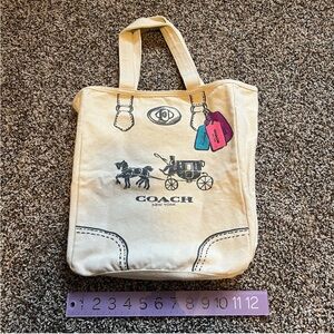Coach canvas tromp’loeil tote bag horse & carriage logo & “hangtags”